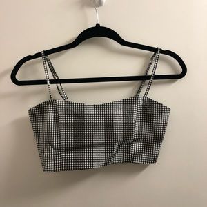 Black and white checkered crop top
